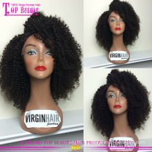 Nouvelle conception populaire afro kinky curly plein lacet perruques perruques afro pas chers en gros pour hommes noirs